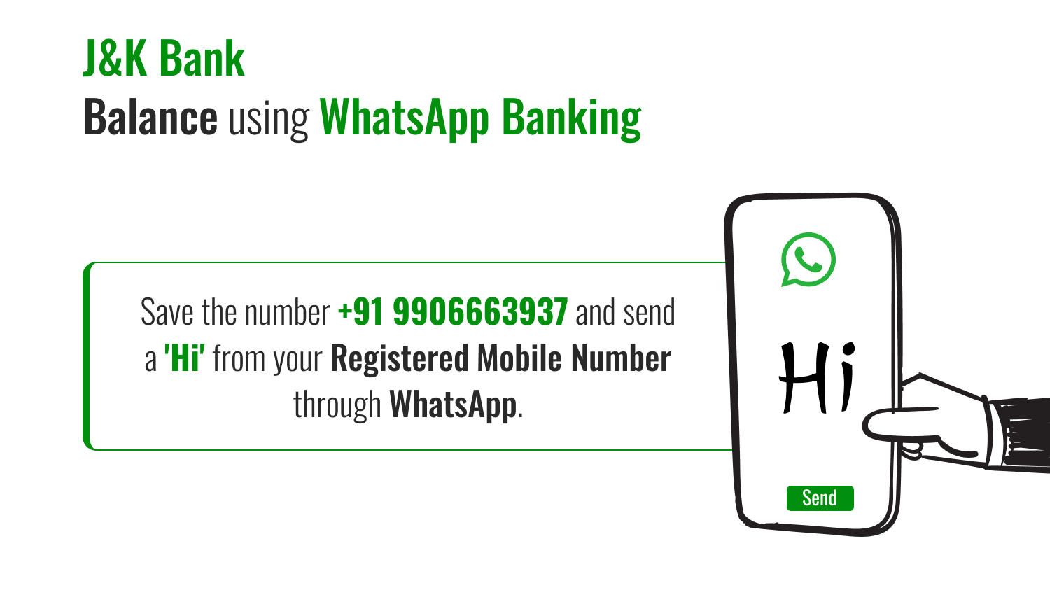 J&K Bank Balance using WhatsApp Banking